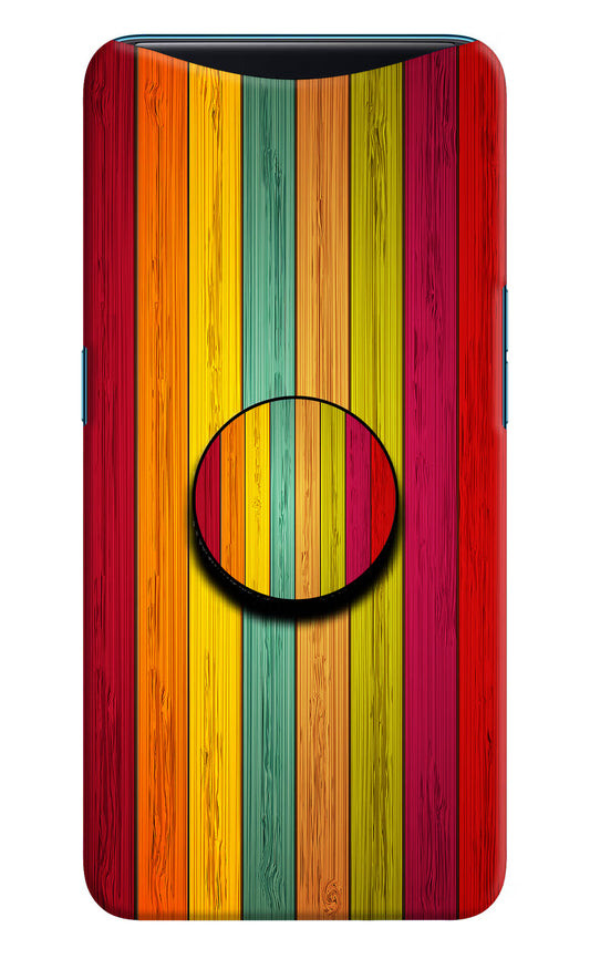 Multicolor Wooden Oppo Find X Pop Case by Casekaro