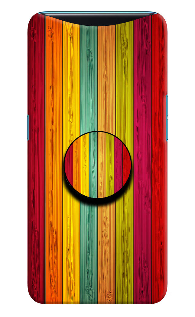 Multicolor Wooden Oppo Find X Pop Case by Casekaro