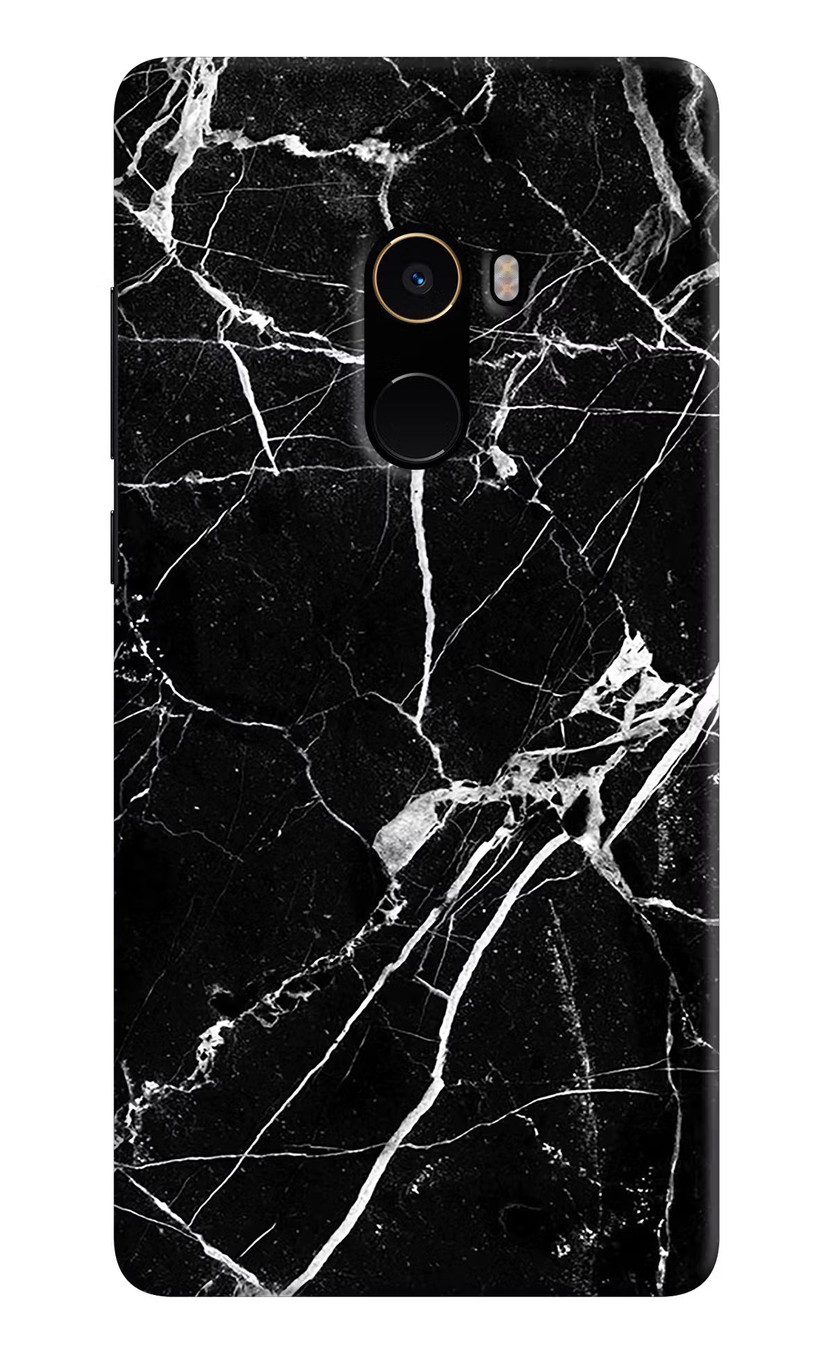 Black Marble Pattern Mi Mix 2 Hard Case Back Cover by Casekaro