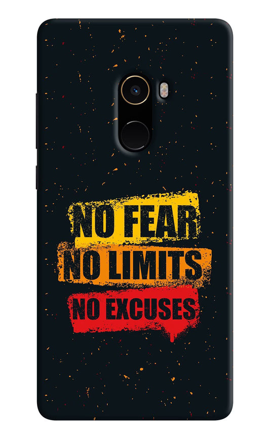No Fear No Limits No Excuse Mi Mix 2 Hard Case Back Cover by Casekaro