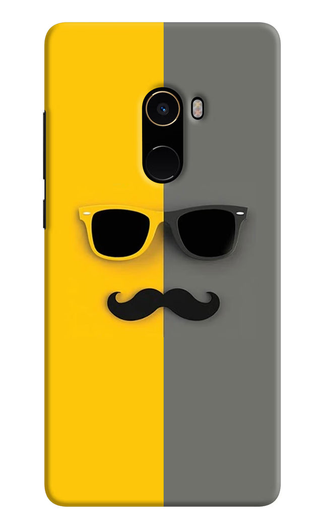 Sunglasses with Mustache Mi Mix 2 Hard Case Back Cover by Casekaro