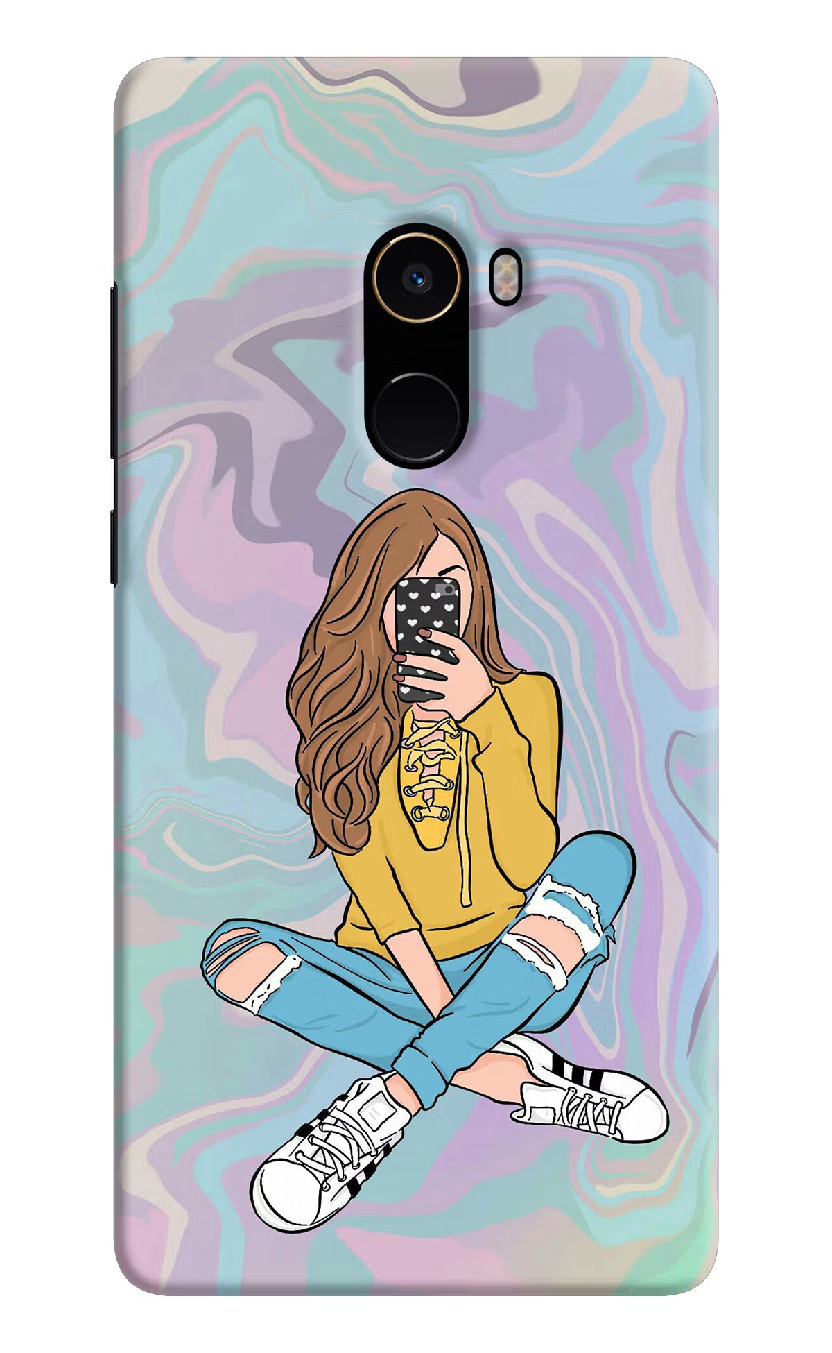 Selfie Girl Mi Mix 2 Hard Case Back Cover by Casekaro