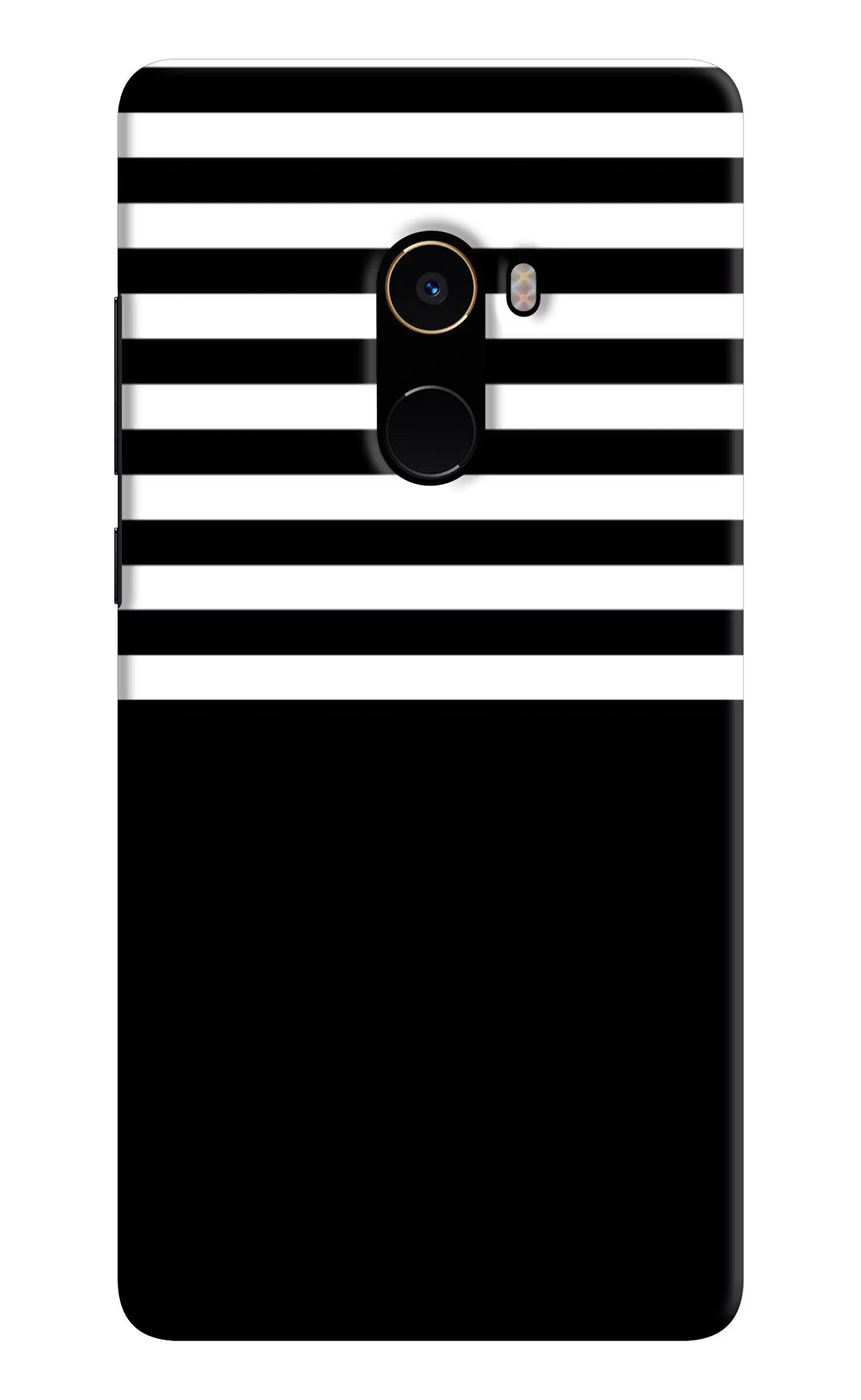 Black and White Print Mi Mix 2 Hard Case Back Cover by Casekaro