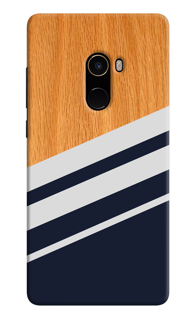 Blue and white wooden Mi Mix 2 Hard Case Back Cover by Casekaro