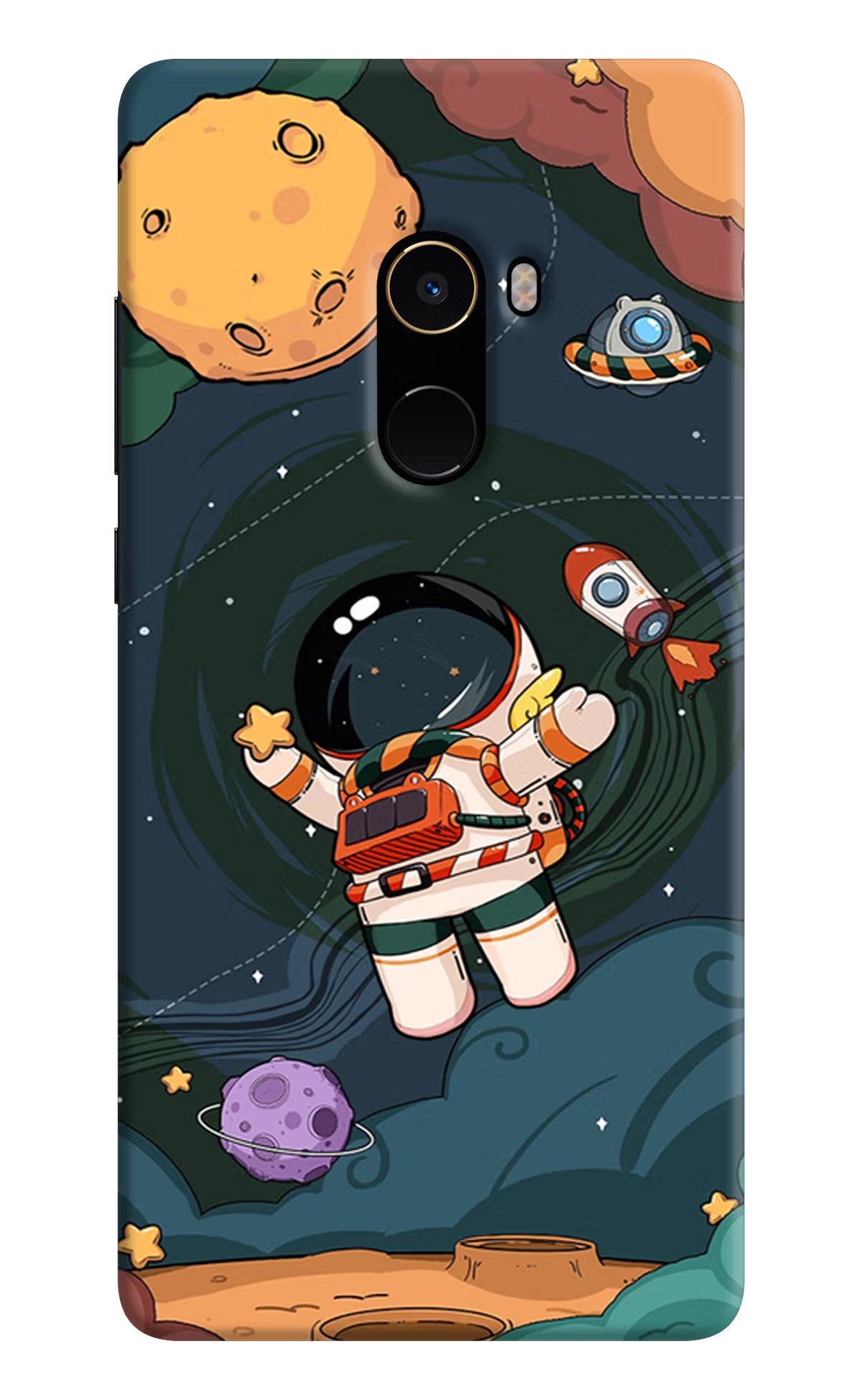 Cartoon Astronaut Mi Mix 2 Hard Case Back Cover by Casekaro