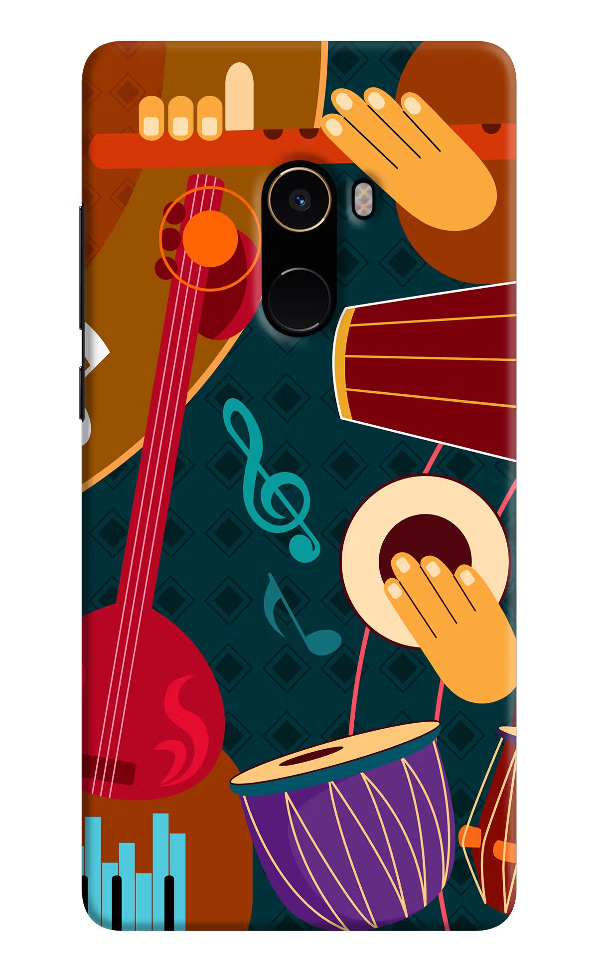 Music Instrument Mi Mix 2 Hard Case Back Cover by Casekaro