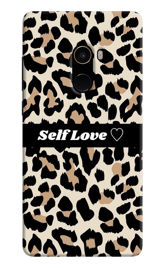 Leopard Print Self Love Mi Mix 2 Hard Case Back Cover by Casekaro