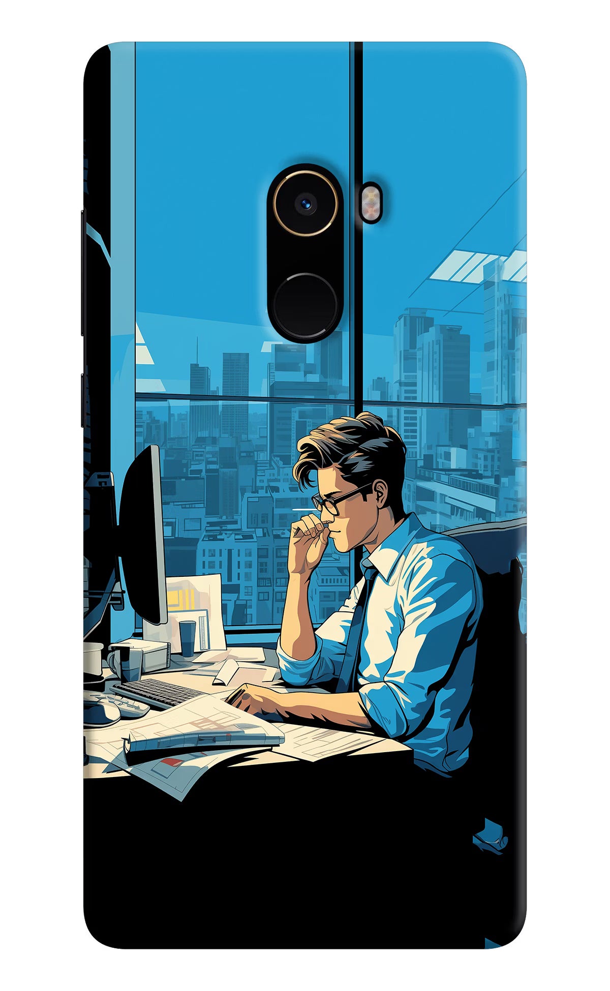 Focused Hustler (AI Generated) Mi Mix 2 Hard Case Back Cover by Casekaro
