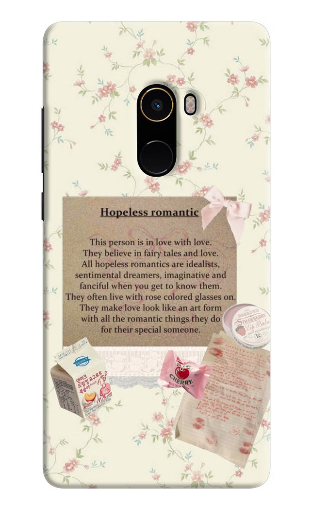 Hopeless Romantic Mi Mix 2 Hard Case Back Cover by Casekaro