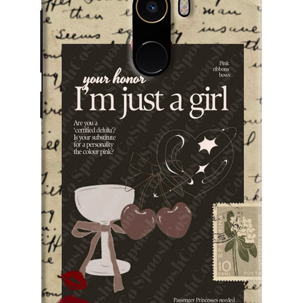 I am just a girl Mi Mix 2 Hard Case Back Cover by Casekaro
