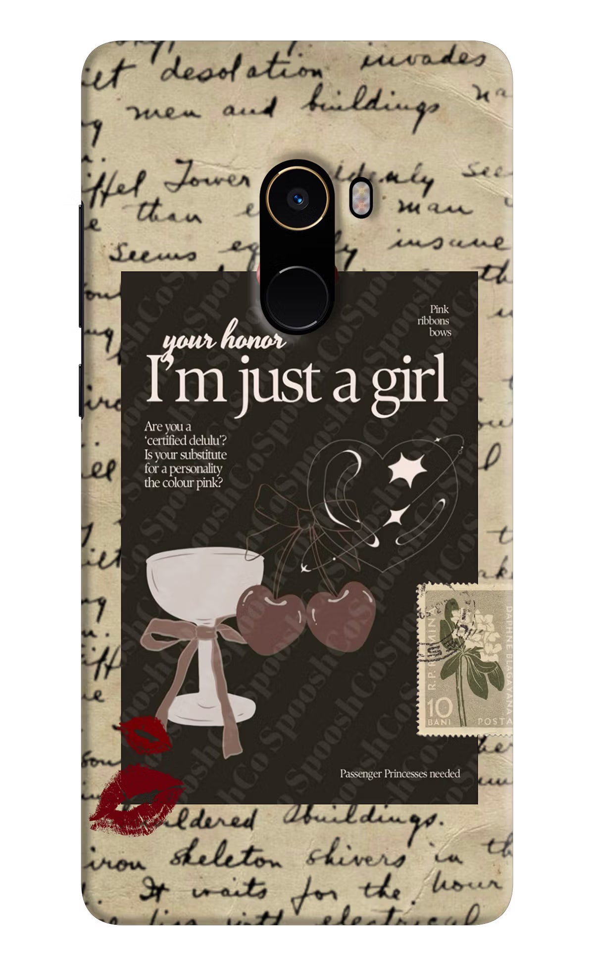 I am just a girl Mi Mix 2 Hard Case Back Cover by Casekaro
