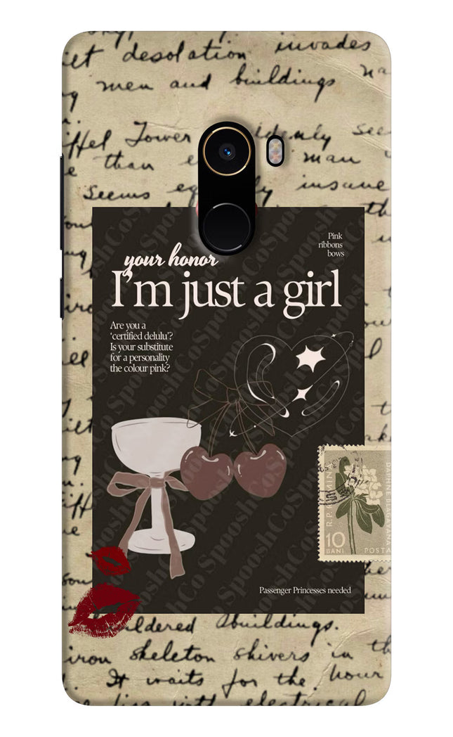 I am just a girl Mi Mix 2 Hard Case Back Cover by Casekaro