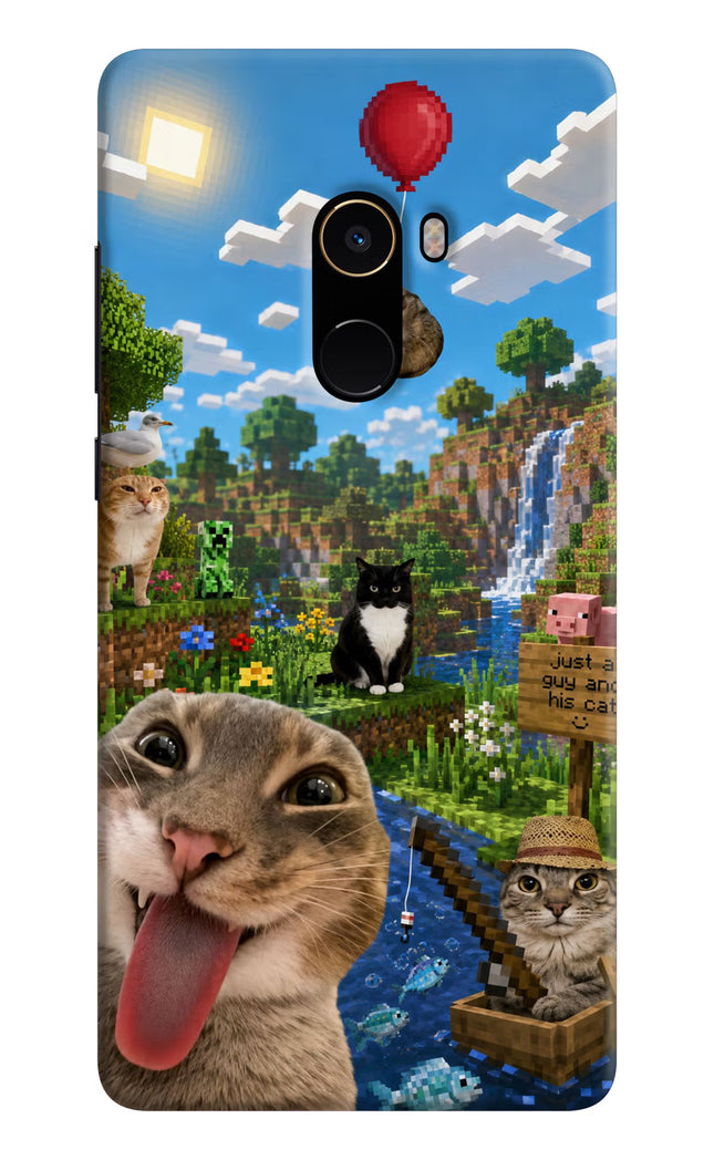 Minecraft Cat Chaos Mi Mix 2 Hard Case Back Cover by Casekaro