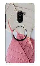 White Pink Leaf Mi Mix 2 Pop Case by Casekaro