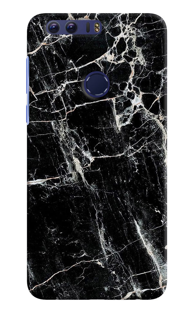 Black Marble Texture Honor 8 Hard Case Back Cover by Casekaro