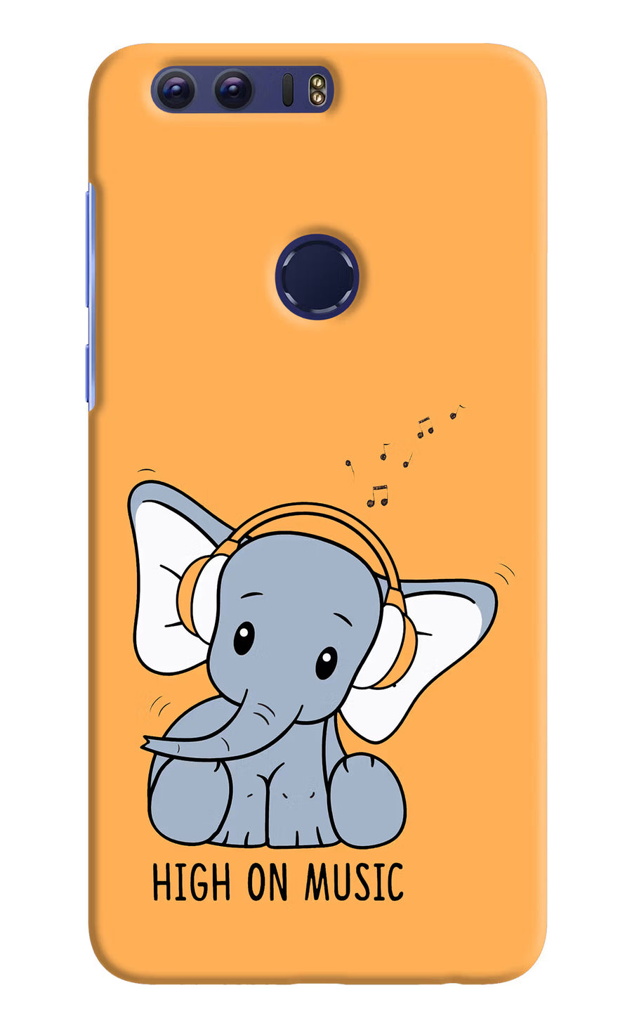 High On Music Honor 8 Back Cover, Hard case