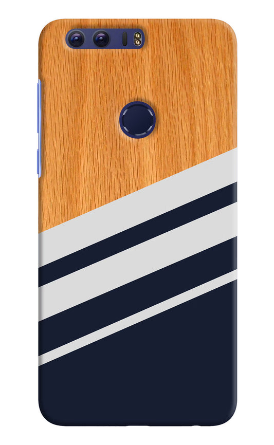 Blue and white wooden Honor 8 Hard Case Back Cover by Casekaro