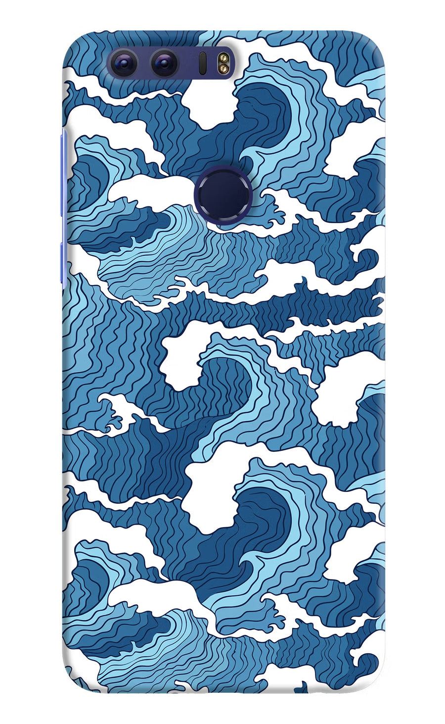 Blue Waves Honor 8 Back Cover, Hard case