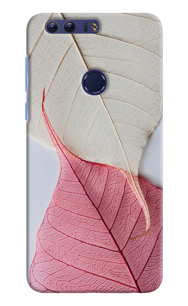 White Pink Leaf Honor 8 Hard Case Back Cover by Casekaro