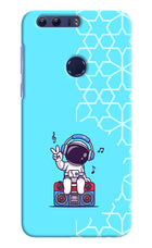 Cute Astronaut Chilling Honor 8 Hard Case Back Cover by Casekaro