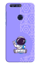Cute Astronaut Chilling Honor 8 Hard Case Back Cover by Casekaro