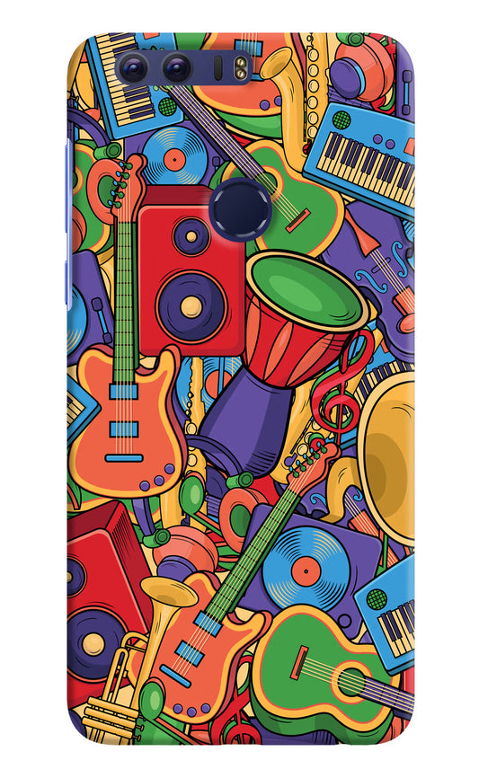 Music Instrument Doodle Honor 8 Hard Case Back Cover by Casekaro