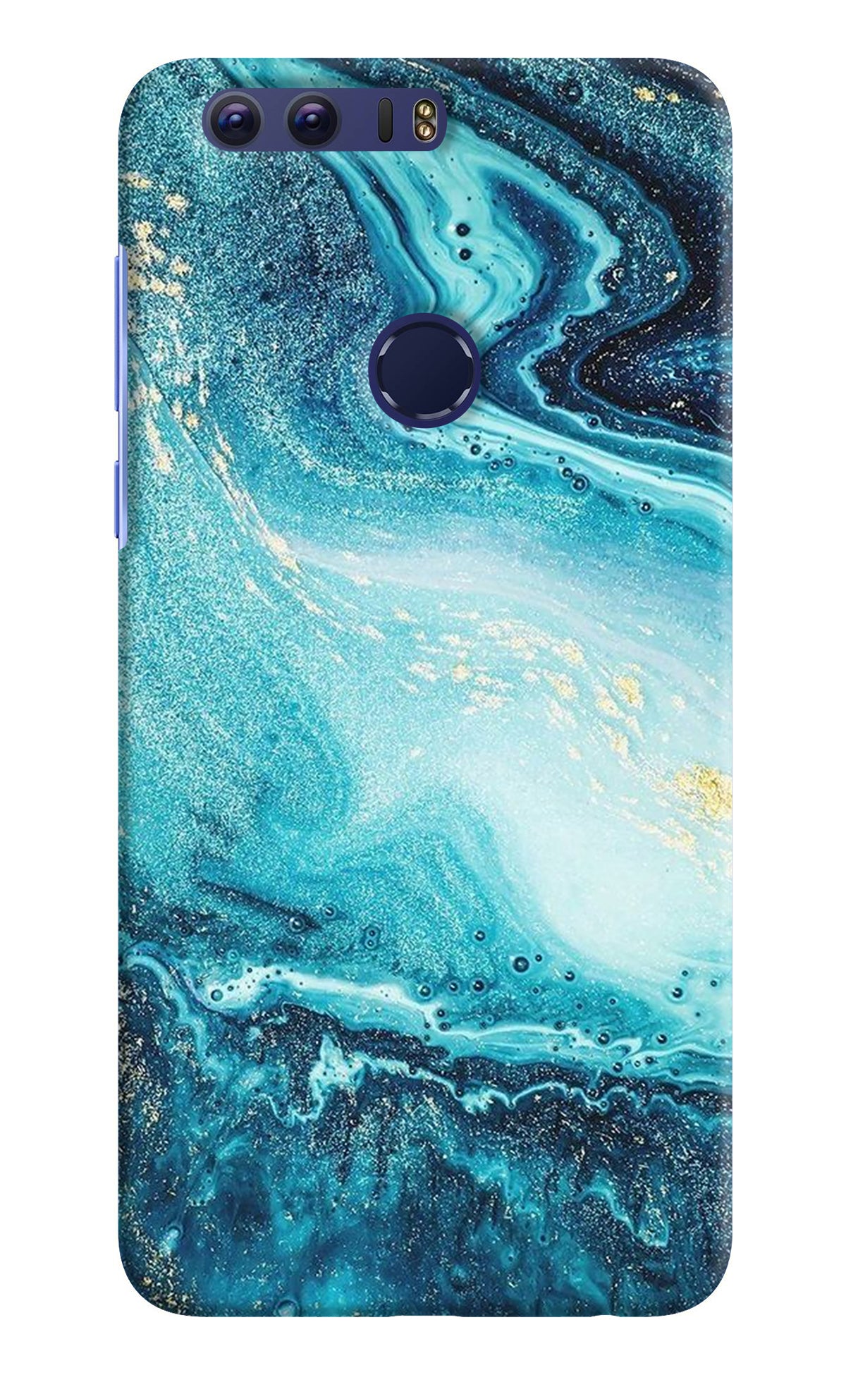 Blue Glitter Marble Honor 8 Back Cover