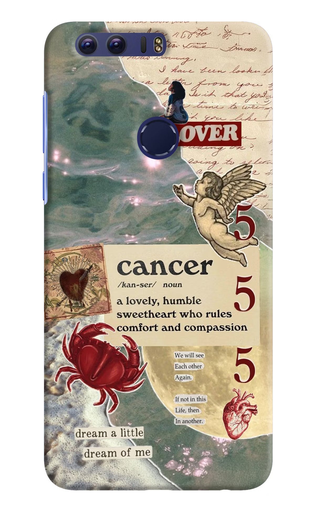 Cancer Zodiac Honor 8 Hard Case Back Cover by Casekaro
