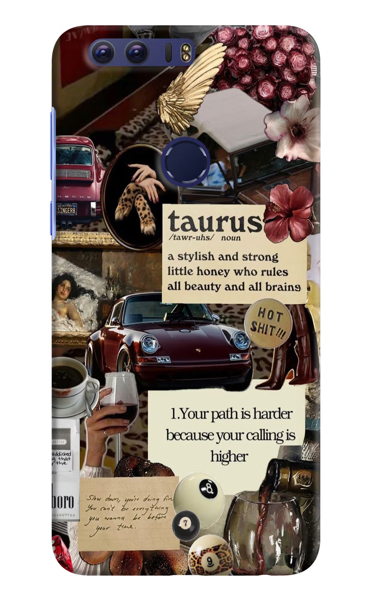 Taurus Zodiac Honor 8 Hard Case Back Cover by Casekaro