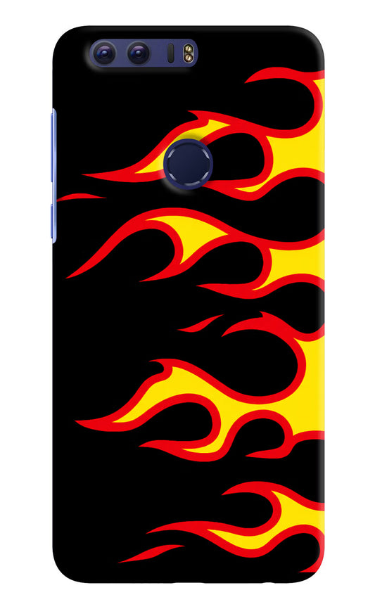 Side Sweep Flames Honor 8 Hard Case Back Cover by Casekaro