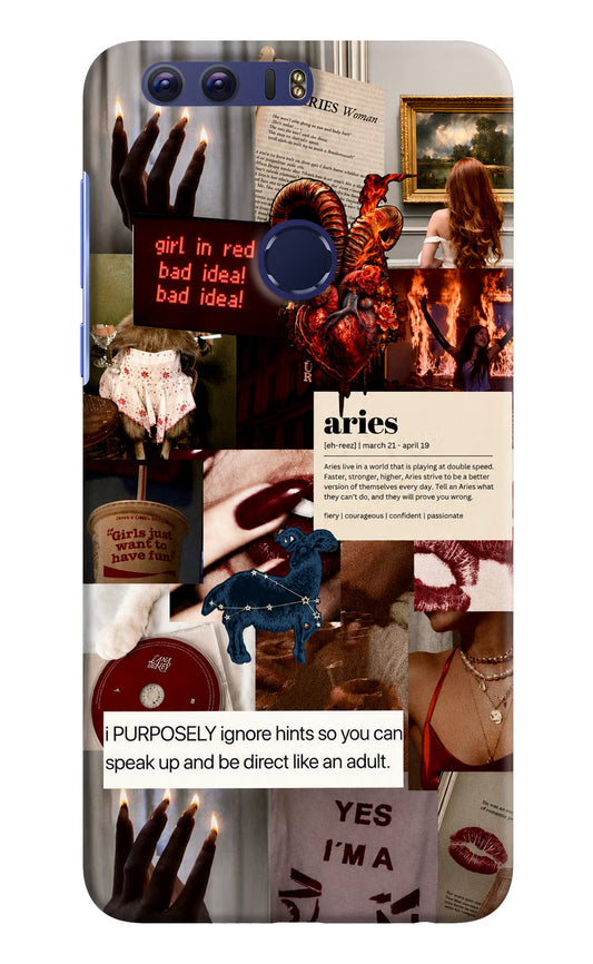 Zodiac Aries Honor 8 Hard Case Back Cover by Casekaro