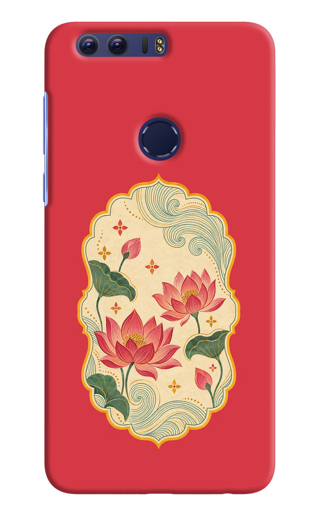 Pink Lotus Honor 8 Hard Case Back Cover by Casekaro