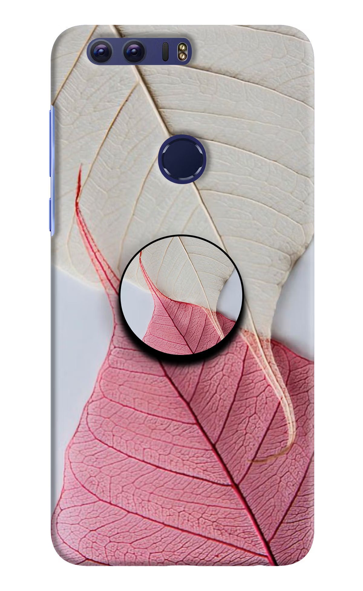 White Pink Leaf Honor 8 Pop Case by Casekaro