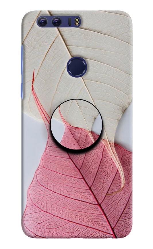 White Pink Leaf Honor 8 Pop Case by Casekaro