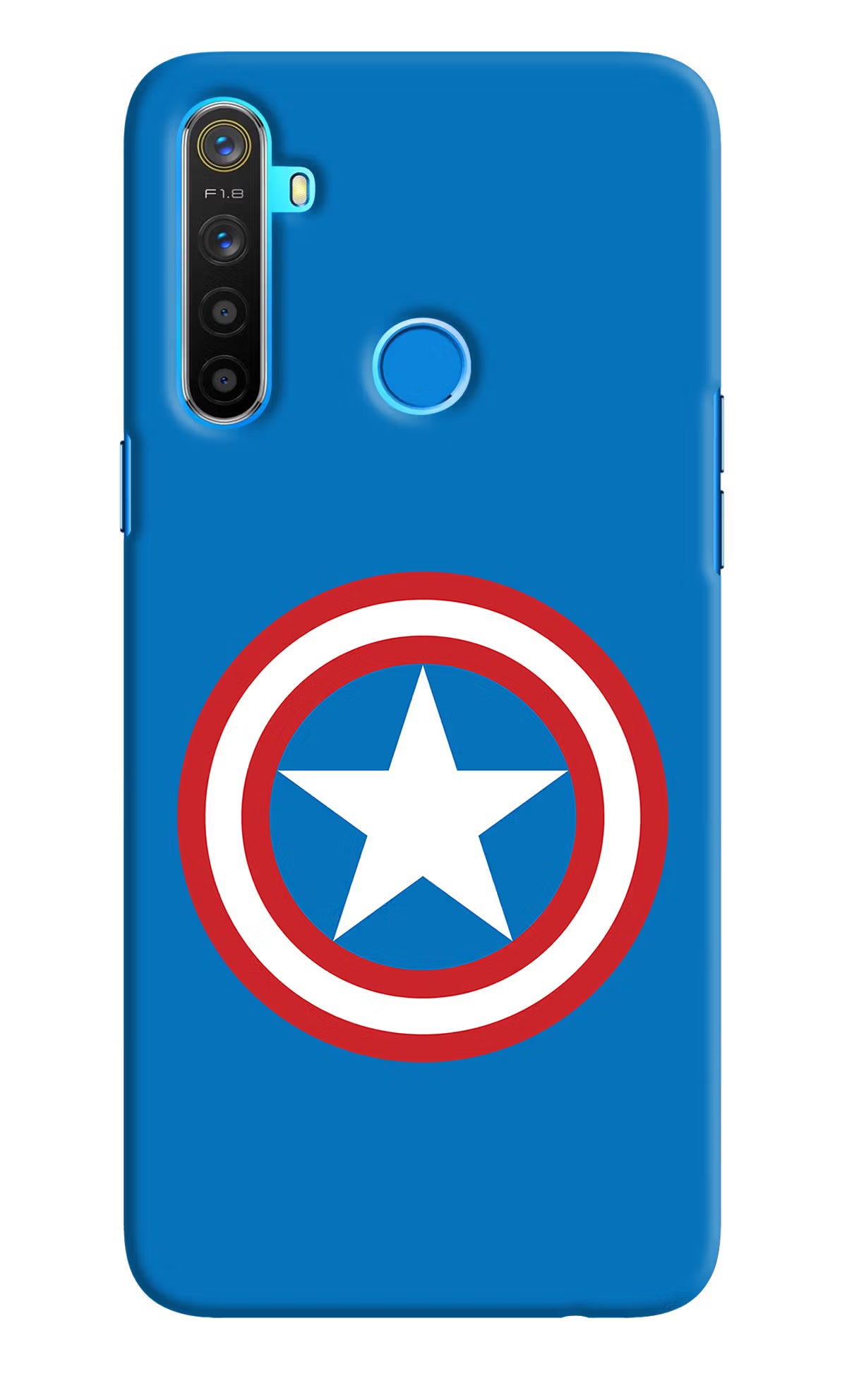 Captain America Logo Realme 5/5i/5s Hard Case Back Cover by Casekaro
