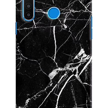 Black Marble Pattern Realme 5/5i/5s Hard Case Back Cover by Casekaro