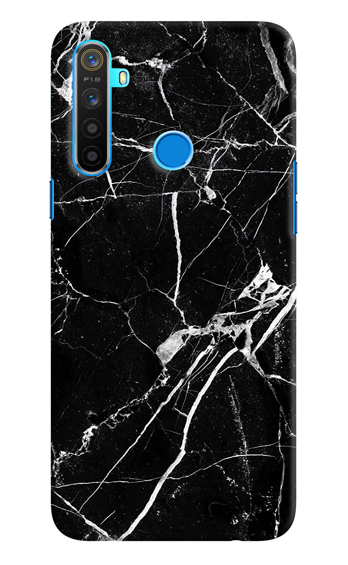 Black Marble Pattern Realme 5/5i/5s Hard Case Back Cover by Casekaro