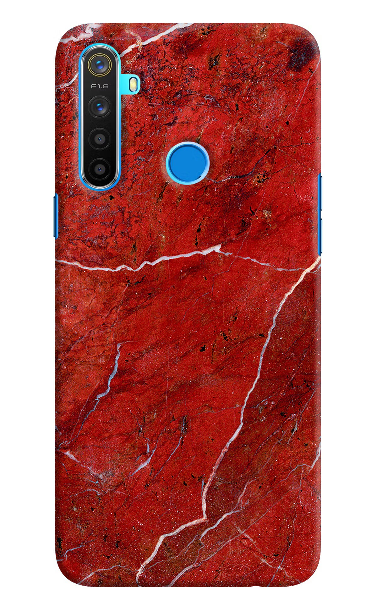 Red Marble Design Realme 5/5i/5s Hard Case Back Cover by Casekaro