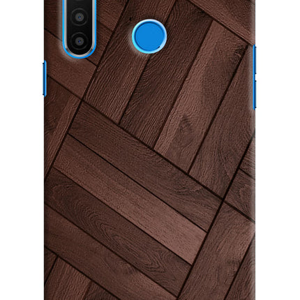 Wooden Texture Design Realme 5/5i/5s Hard Case Back Cover by Casekaro