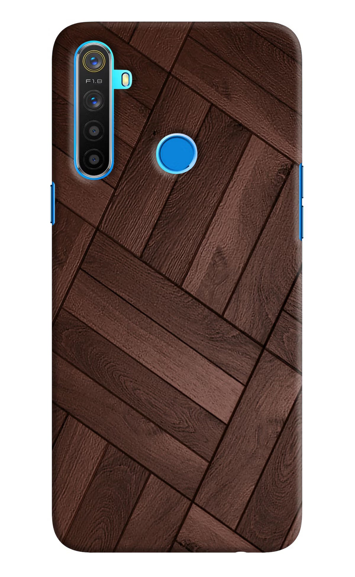 Wooden Texture Design Realme 5/5i/5s Hard Case Back Cover by Casekaro