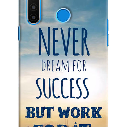 Never Dream For Success But Work For It Realme 5/5i/5s Hard Case Back Cover by Casekaro