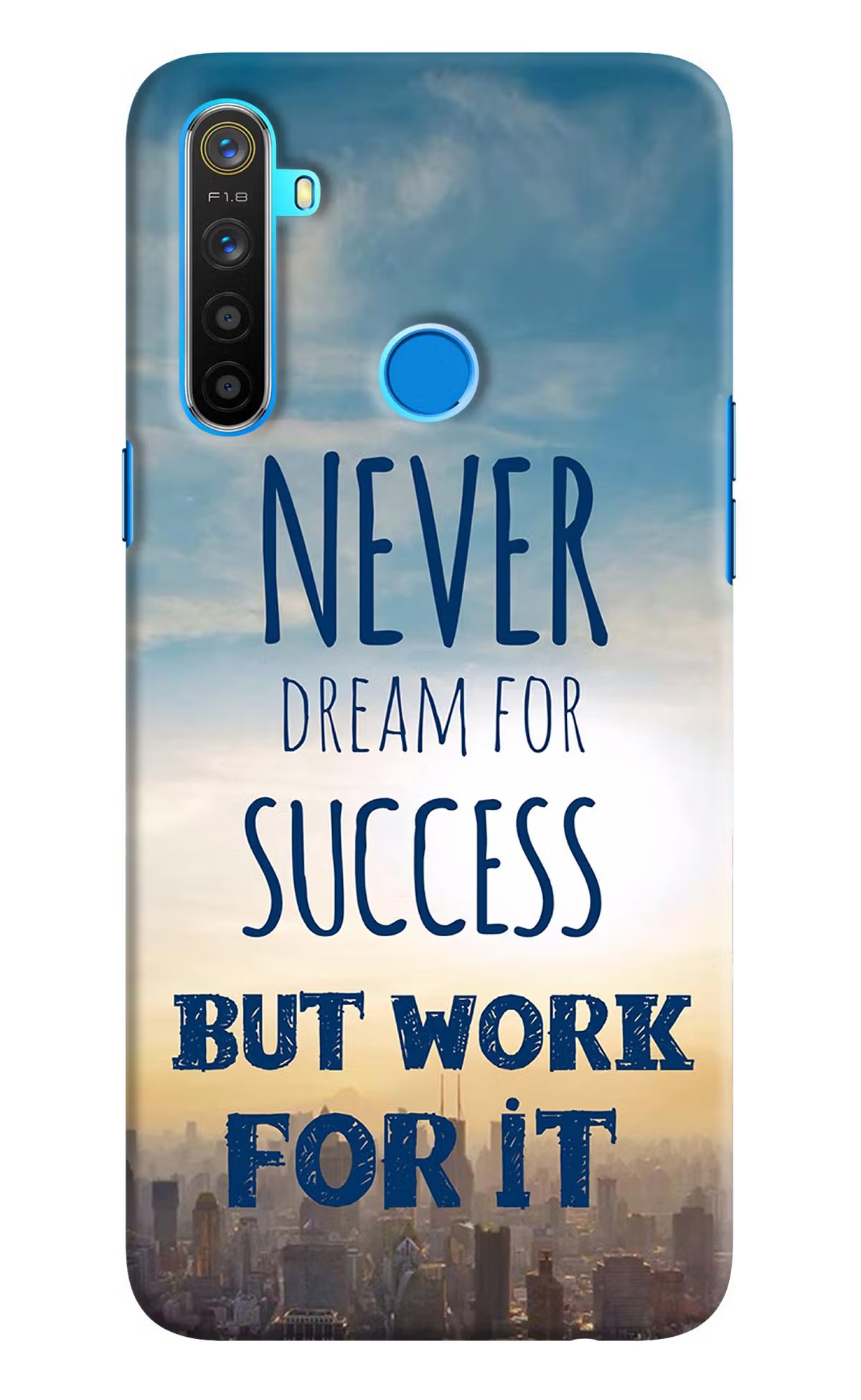 Never Dream For Success But Work For It Realme 5/5i/5s Hard Case Back Cover by Casekaro