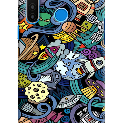 Space Abstract Realme 5/5i/5s Hard Case Back Cover by Casekaro
