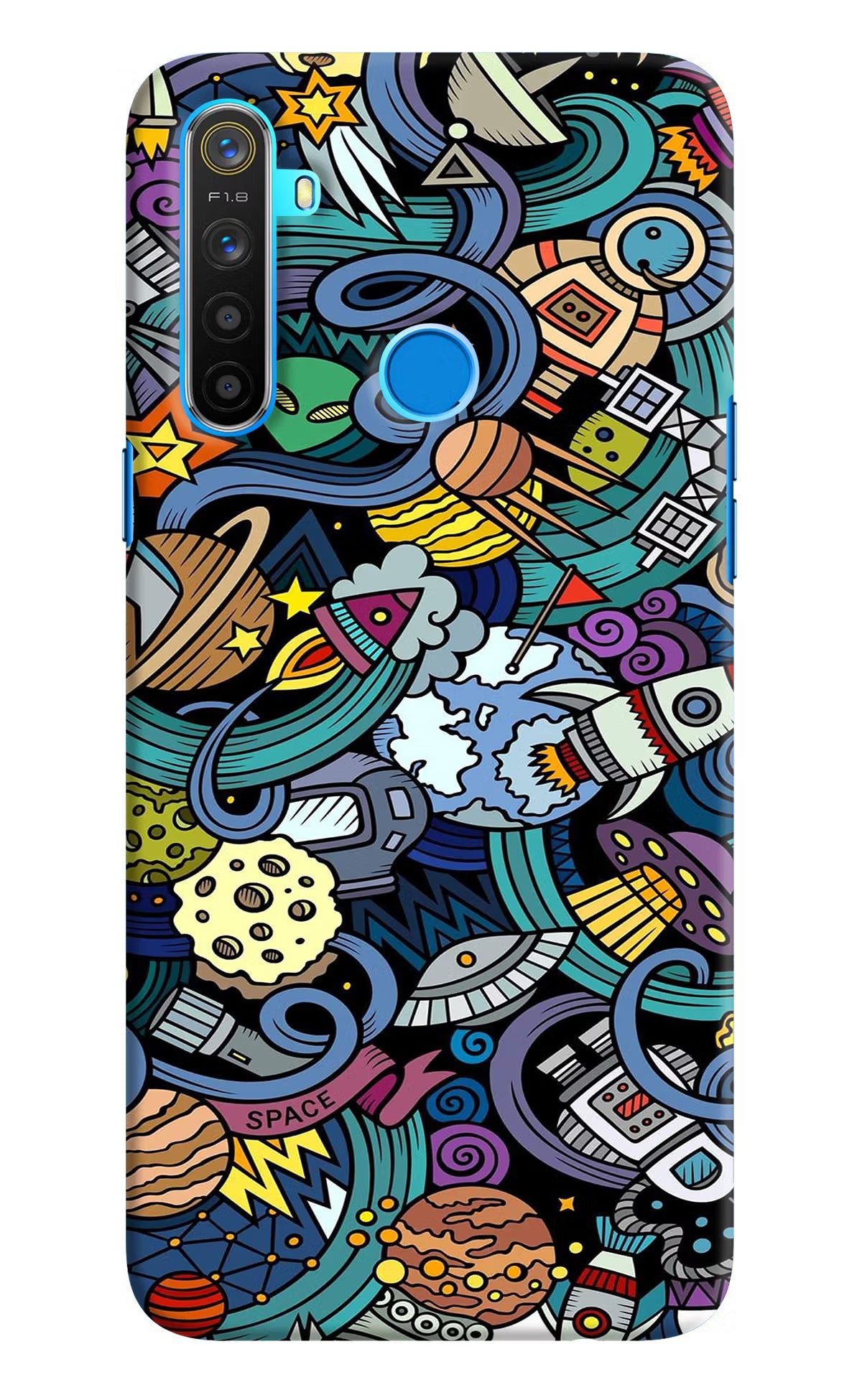 Space Abstract Realme 5/5i/5s Hard Case Back Cover by Casekaro