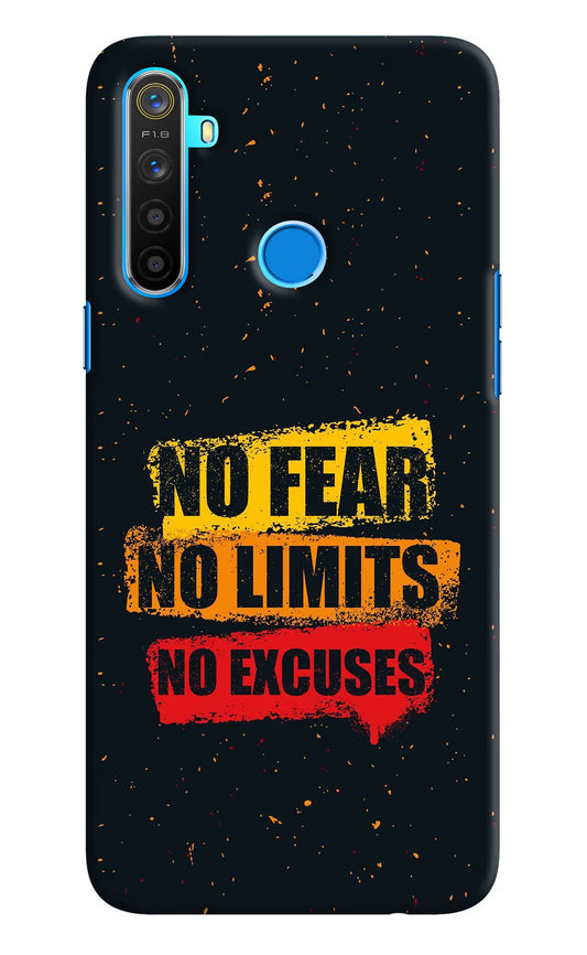 No Fear No Limits No Excuse Realme 5/5i/5s Hard Case Back Cover by Casekaro