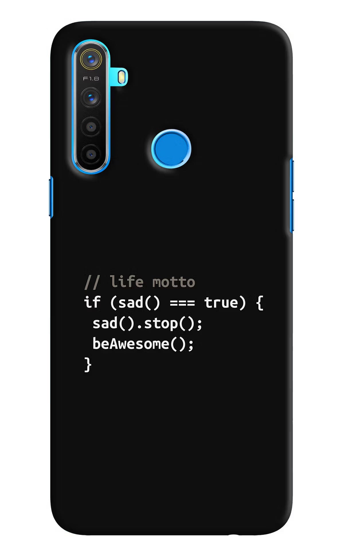 Life Motto Code Realme 5/5i/5s Hard Case Back Cover by Casekaro