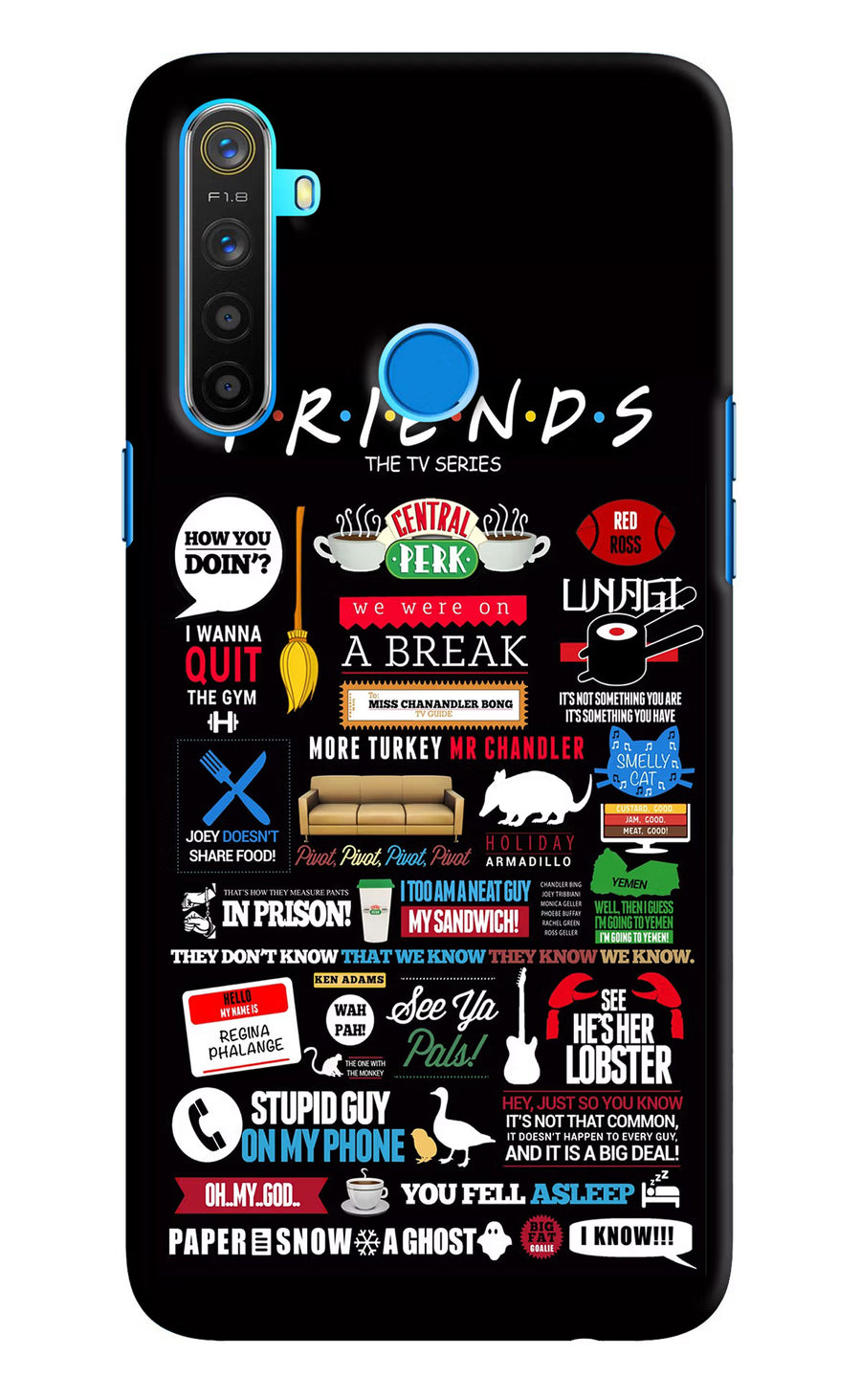 FRIENDS Realme 5/5i/5s Back Cover, Hard case