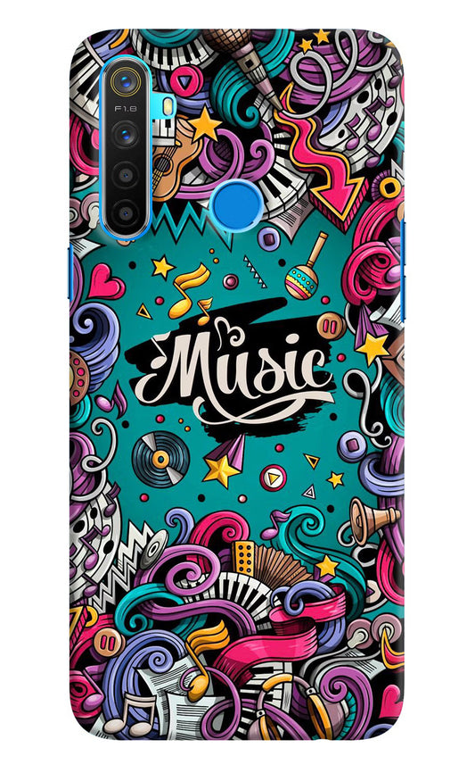 Music Graffiti Realme 5/5i/5s Hard Case Back Cover by Casekaro