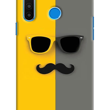 Sunglasses with Mustache Realme 5/5i/5s Hard Case Back Cover by Casekaro