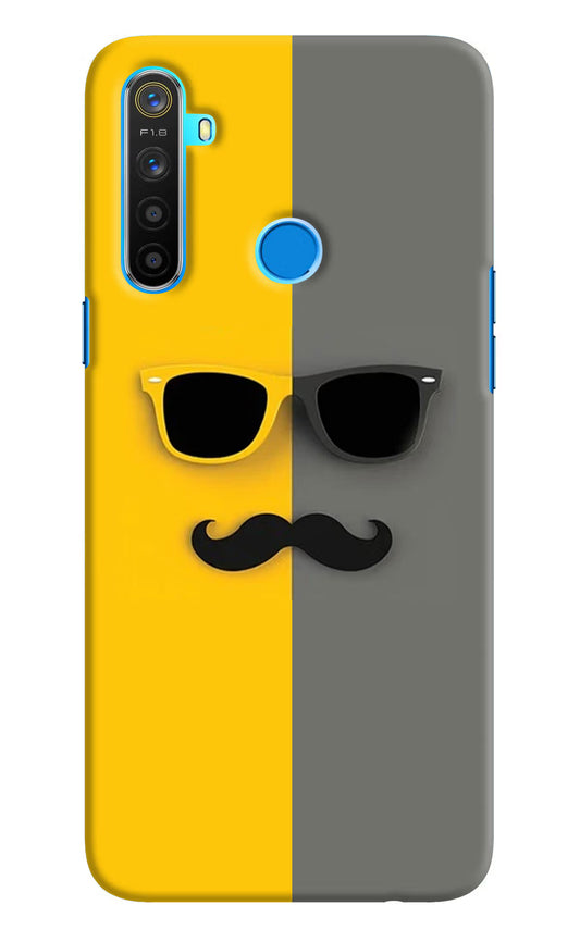 Sunglasses with Mustache Realme 5/5i/5s Hard Case Back Cover by Casekaro